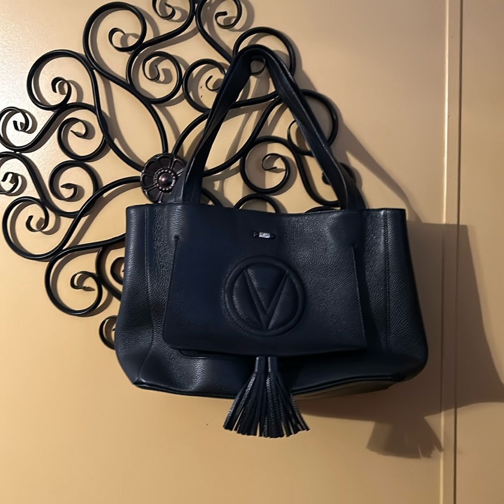 Mario Valentino black leather handbag!